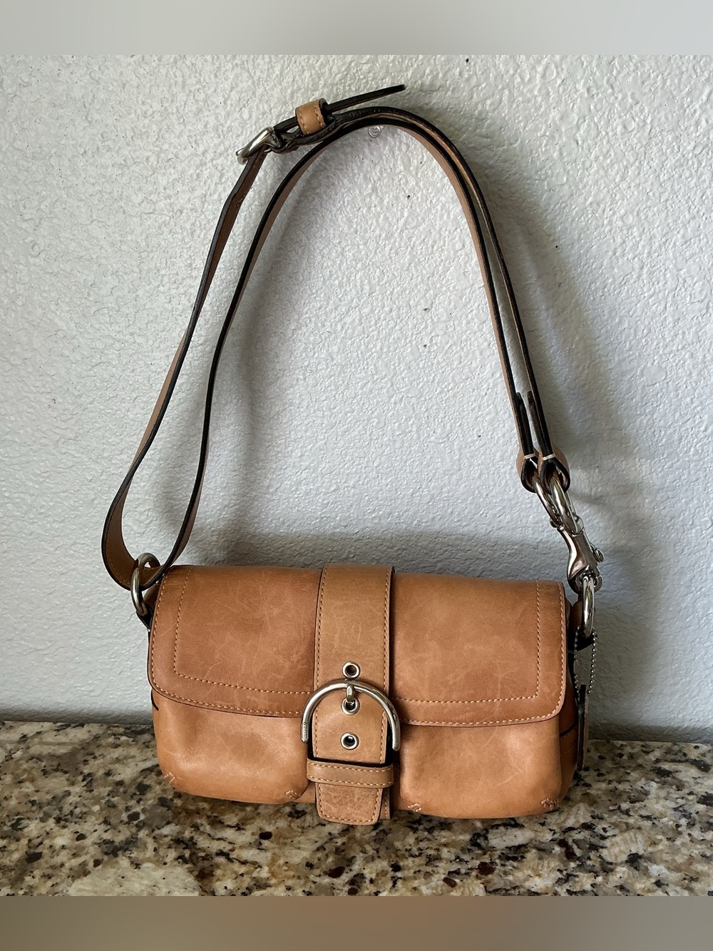 Coach Leather Soho Double Pocket Shoulder Bag